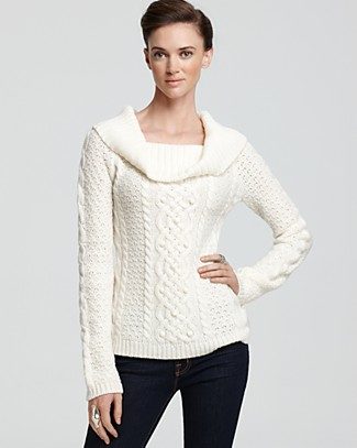 Sexy White Marilyn Cable Knit Sweater