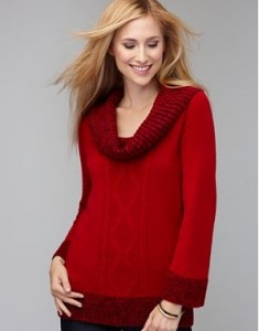 Style&co. Petite Sweater, Three Quarter Sleeve Cowl Neck Cable Knit