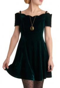 Emerald Green Velvet Dress