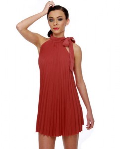 Lovebird Red Halter Dress