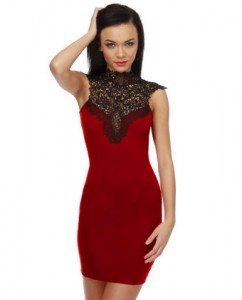 Renaissance Court Lace Red Dress